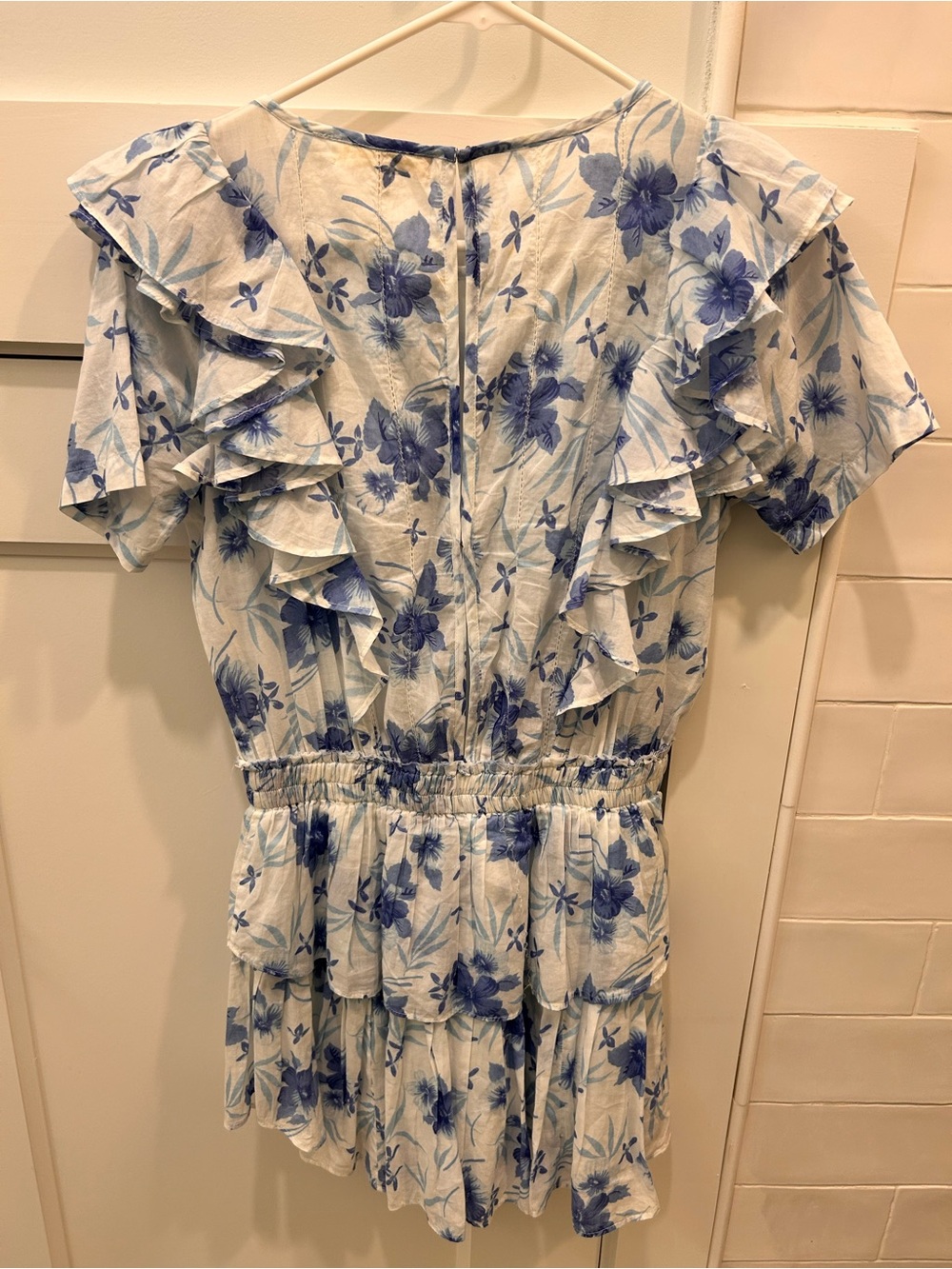 Women’s Blue Love shack Fancy Ruffle Peplum Dress - Picture 4 of 6